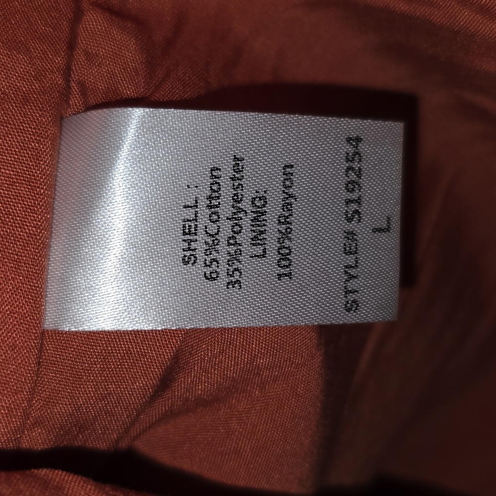 Mustard Seed Terracotta Puff Sleeves Mini Dress Cotton/Polyester Womens Size L - Picture 8 of 16